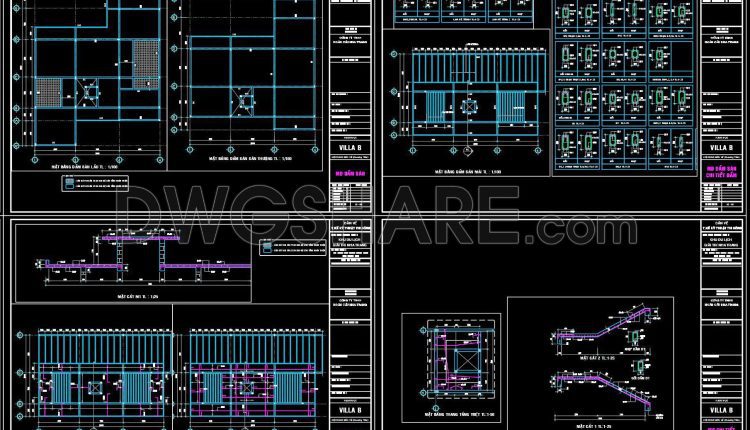 346. Free Download of Structural CAD Drawings for 20m x 25m Reinforced Concrete Townhouse (3)