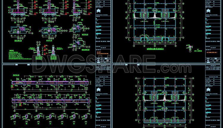 348. Free Download of Structural CAD Drawings for 20m x 20m Reinforced Concrete Townhouse (4)