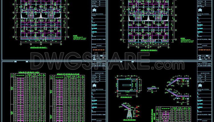 348. Free Download of Structural CAD Drawings for 20m x 20m Reinforced Concrete Townhouse (2)