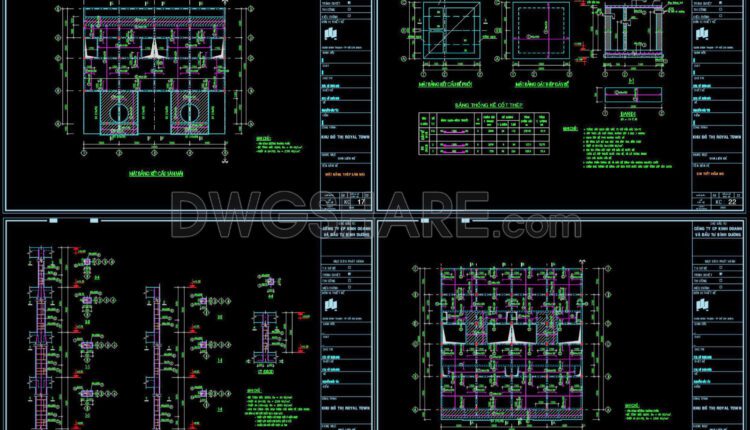348. Free Download of Structural CAD Drawings for 20m x 20m Reinforced Concrete Townhouse (1)