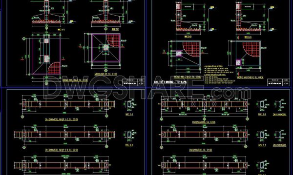 349. Free Download of Structural CAD Drawings for 7.4m x 17.1m Reinforced Concrete Townhouse