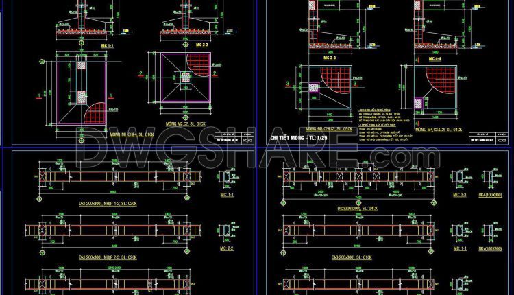 349. Free Download of Structural CAD Drawings for 7.4m x 17.1m Reinforced Concrete Townhouse (4)
