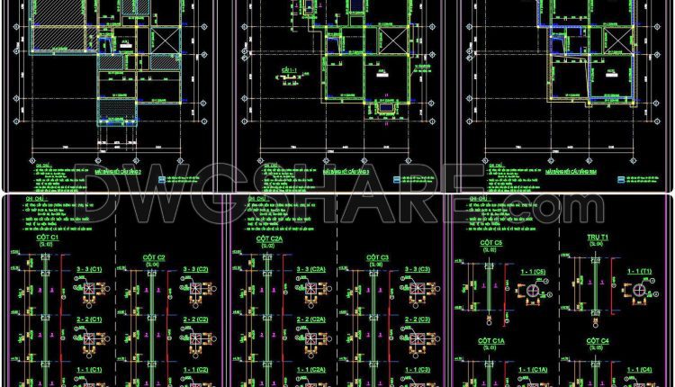 350. Free Download of Structural CAD Drawings for 15m x 17m Reinforced Concrete Townhouse (3)