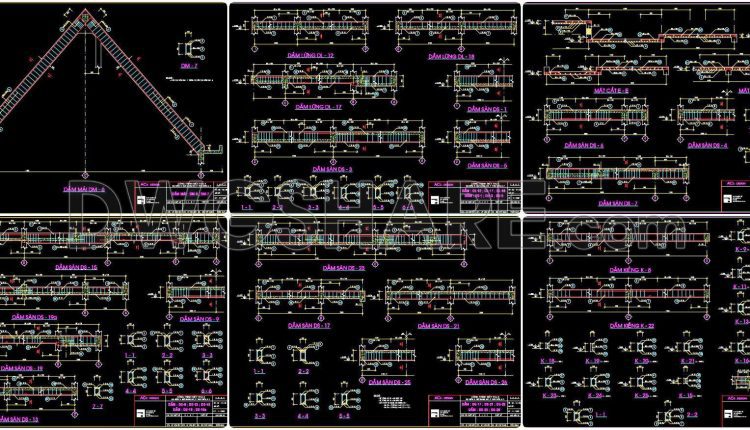 352. Free Download of Structural CAD Drawings for 13.3m x 14.8m Reinforced Concrete Townhouse (2)