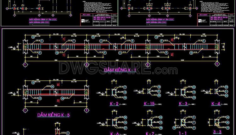 352. Free Download of Structural CAD Drawings for 13.3m x 14.8m Reinforced Concrete Townhouse (1)