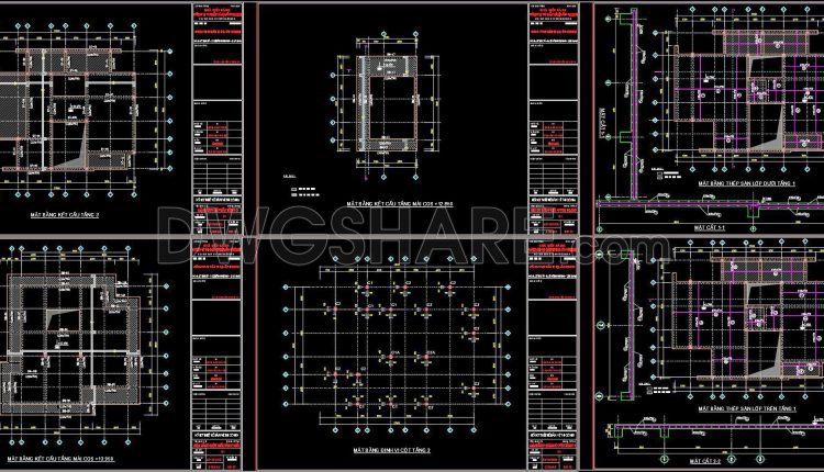 354. Free Download of Structural CAD Drawings for 9.8m x 13m Reinforced Concrete Townhouse (4)