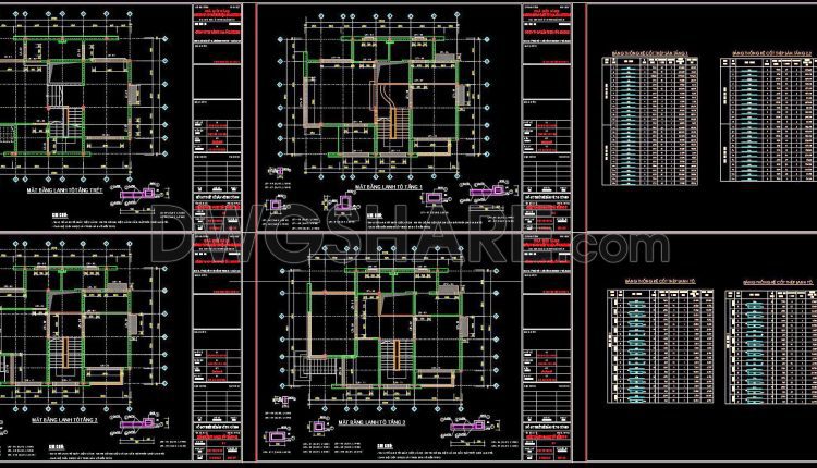 354. Free Download of Structural CAD Drawings for 9.8m x 13m Reinforced Concrete Townhouse (1)