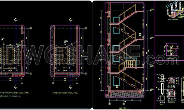 363. Download Detailed CAD Staircase Designs for Townhouses for Free
