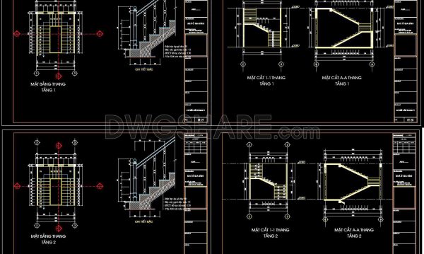 364. Download Detailed CAD Staircase Designs for Townhouses for Free