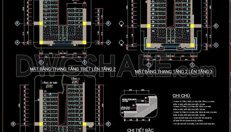 365. Free Download detailed CAD drawings of townhouse stairs (2)