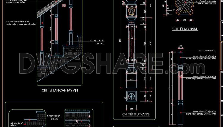 365. Free Download detailed CAD drawings of townhouse stairs (1)