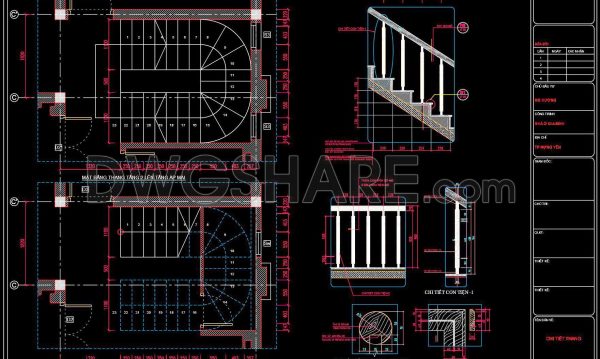 366. Download Detailed CAD Staircase Designs for Townhouses for Free