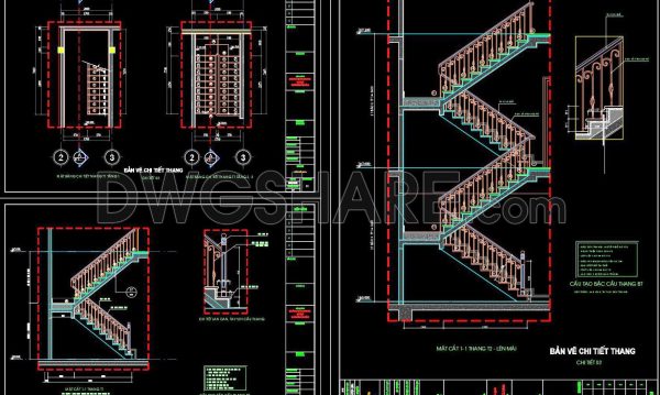 368. Download Detailed CAD Staircase Designs for Townhouses for Free