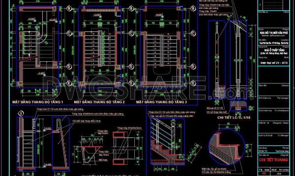 372. Free Download detailed CAD drawings of townhouse stairs