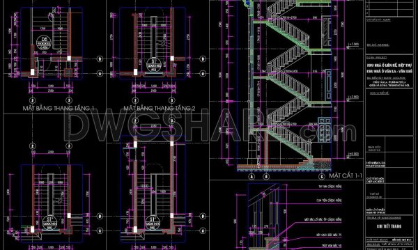 373. Free Download detailed CAD drawings of townhouse stairs