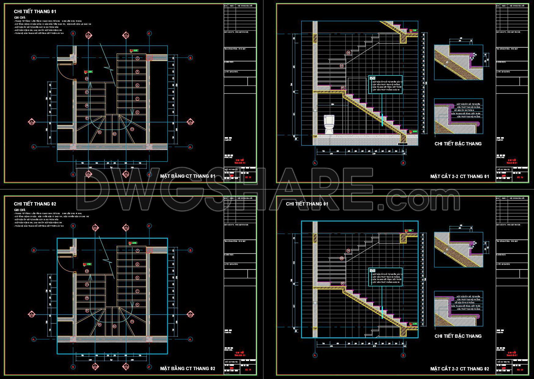 374. Free Download detailed CAD drawings of townhouse stairs (1)