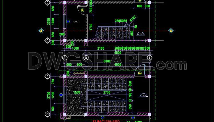375. Free Download detailed CAD drawings of townhouse stairs (1)