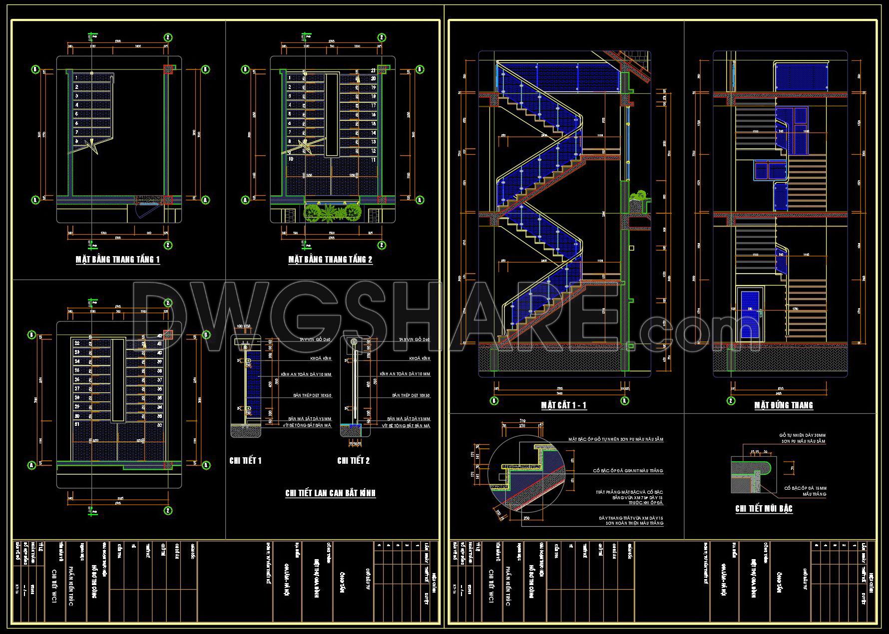 378. Free Download detailed CAD drawings of townhouse stairs (1)