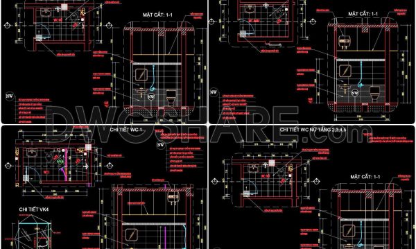 8 months ago
                

                
             743428. Free download of CAD technical drawings for the construction of bathrooms in townhouses