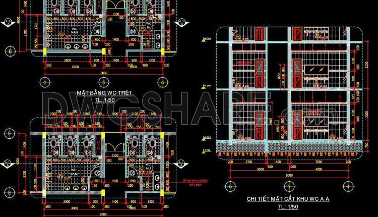 429. Download Free CAD Blocks – Public Toilet and Washroom Details (1)