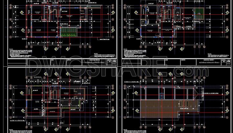 432. Download Cad Design Drawings For A 3-story House With Dimensions 8.7m X 17.5m (1)