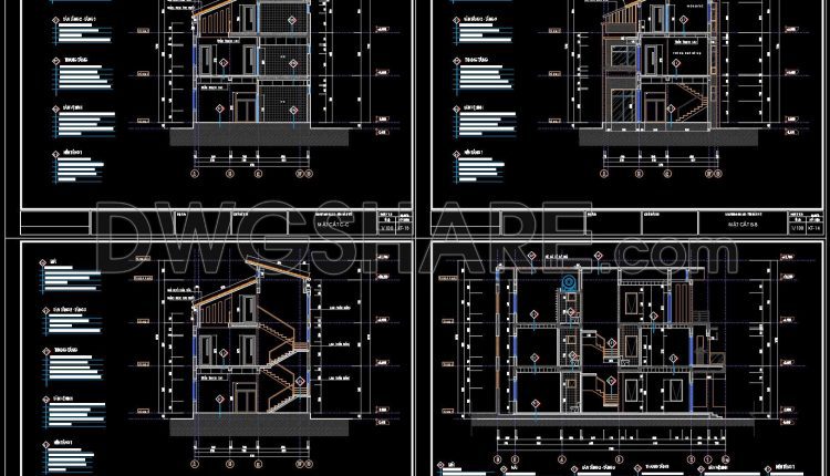 432. Download Cad Design Drawings For A 3-story House With Dimensions 8.7m X 17.5m (2)