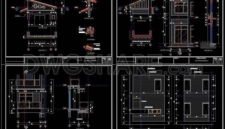 432. Download Cad Design Drawings For A 3-story House With Dimensions 8.7m X 17.5m (4)
