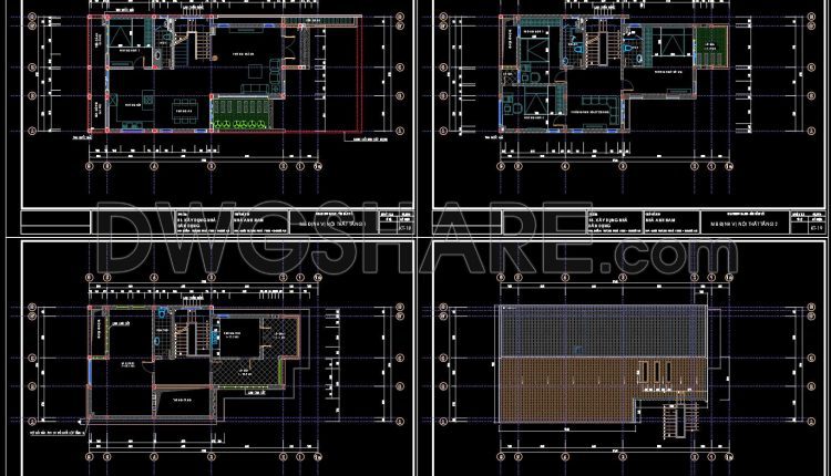 432. Download Cad Design Drawings For A 3-story House With Dimensions 8.7m X 17.5m (5)