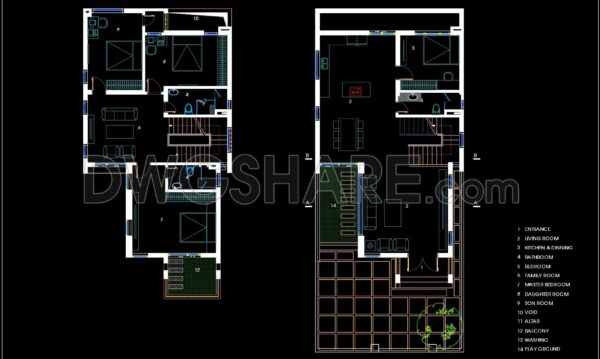 8 months ago
                

                
             1,423433. Free CAD Drawings – Two‑Story Family Home, 360 Square Meters