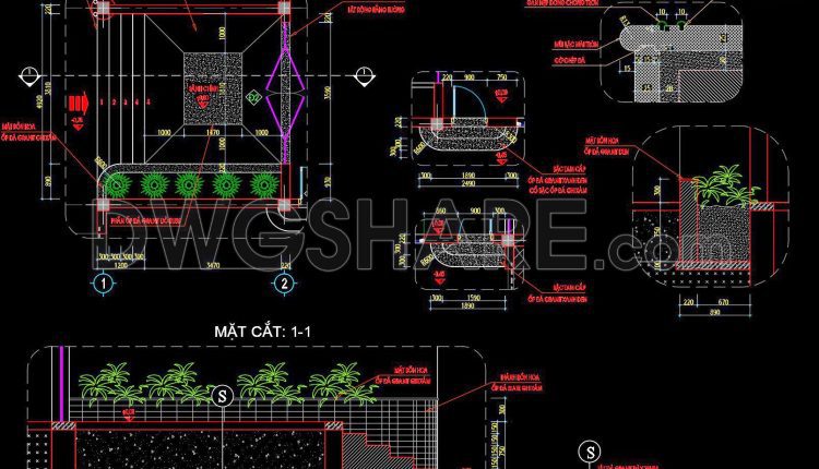 447. Free download of detailed drawings for the main entrance steps (1)