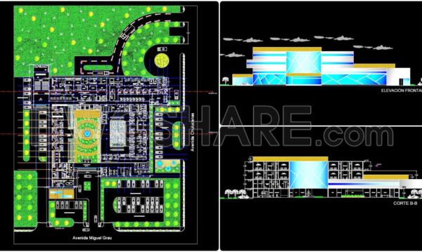 45. Free Download Oncology Hospital Architectural AutoCAD DWG Drawings