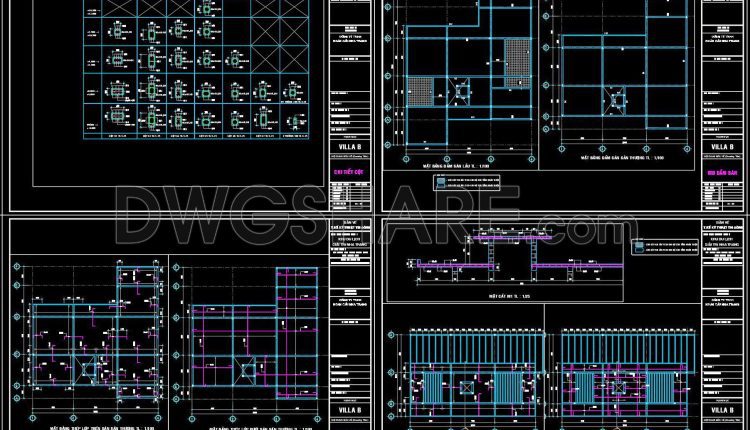 458. Free Download Of Structural Cad Drawings For 20m X 25m Reinforced Concrete Townhouse (2)
