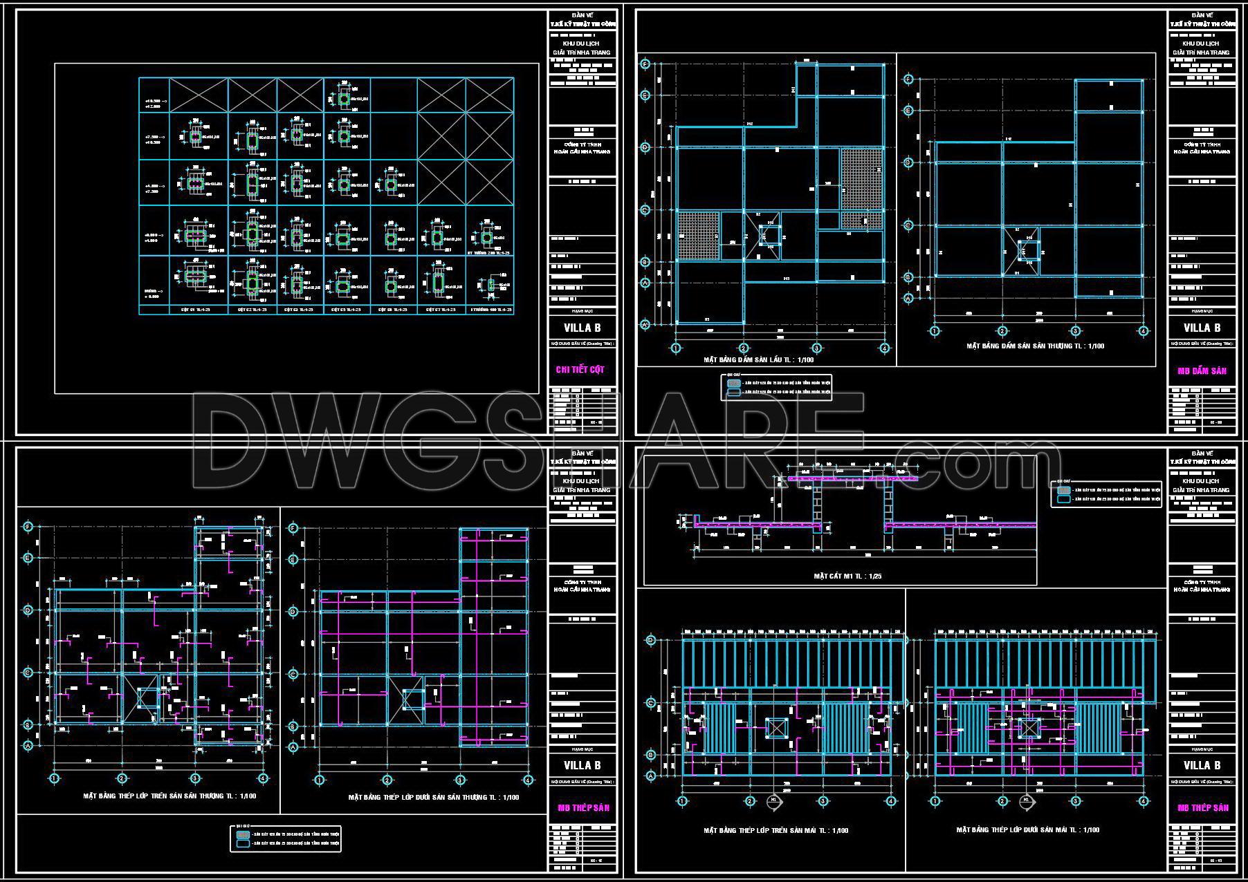 458. Free Download Of Structural Cad Drawings For 20m X 25m Reinforced Concrete Townhouse (2)