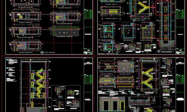 459. Download free detailed CAD drawings of office building staircases