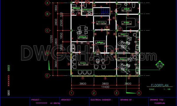8 months ago
                

                
             1,74046. Free Download A1 Dental Clinic Floor Plan CAD Drawing