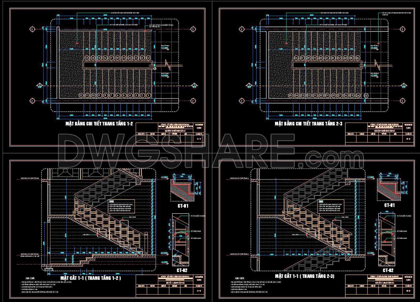 462. Download Detailed CAD Staircase Designs for Townhouses for Free (1)