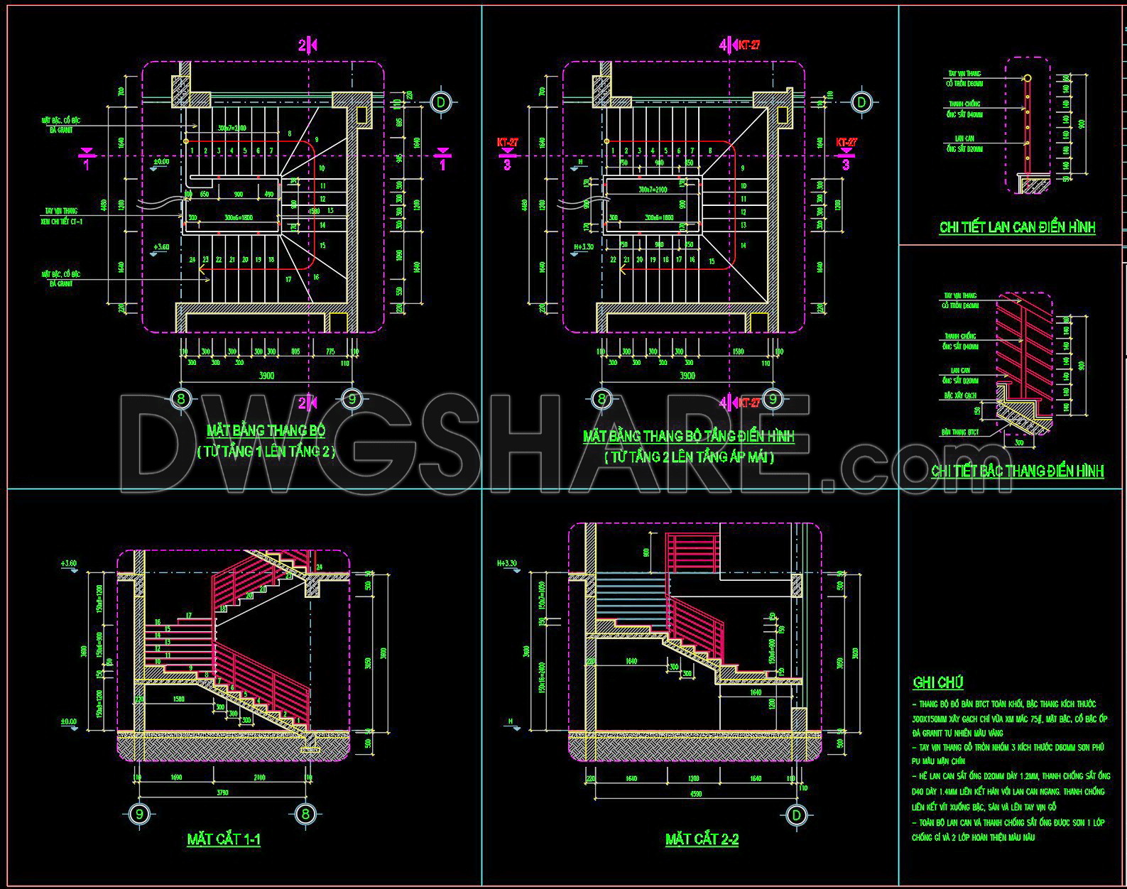 465. Download Detailed CAD Staircase Designs for Townhouses for Free (1)