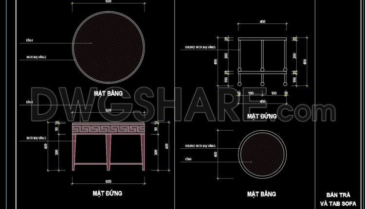 50. Free download of CAD drawings for living room coffee table details (1)