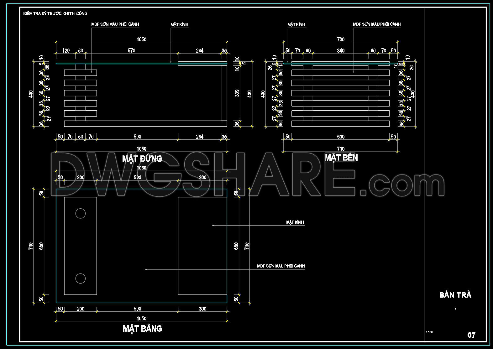 51. Free download of CAD drawings for living room coffee table details (1)