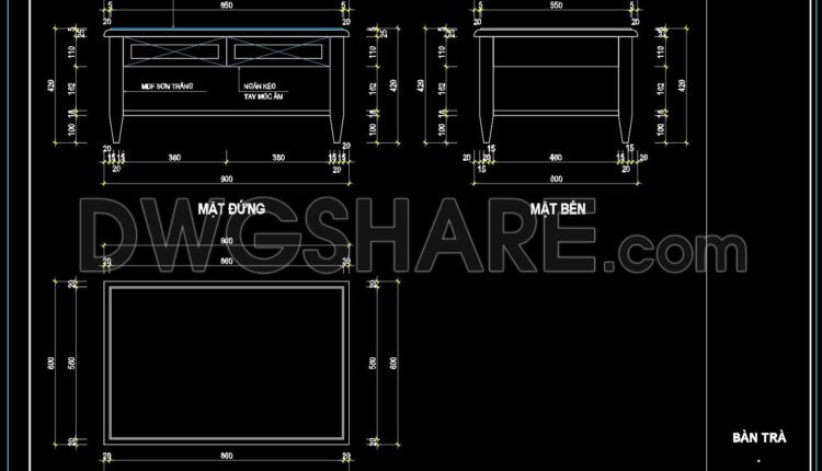 53. Get Free CAD Drawings of Coffee Table Construction Details (1)