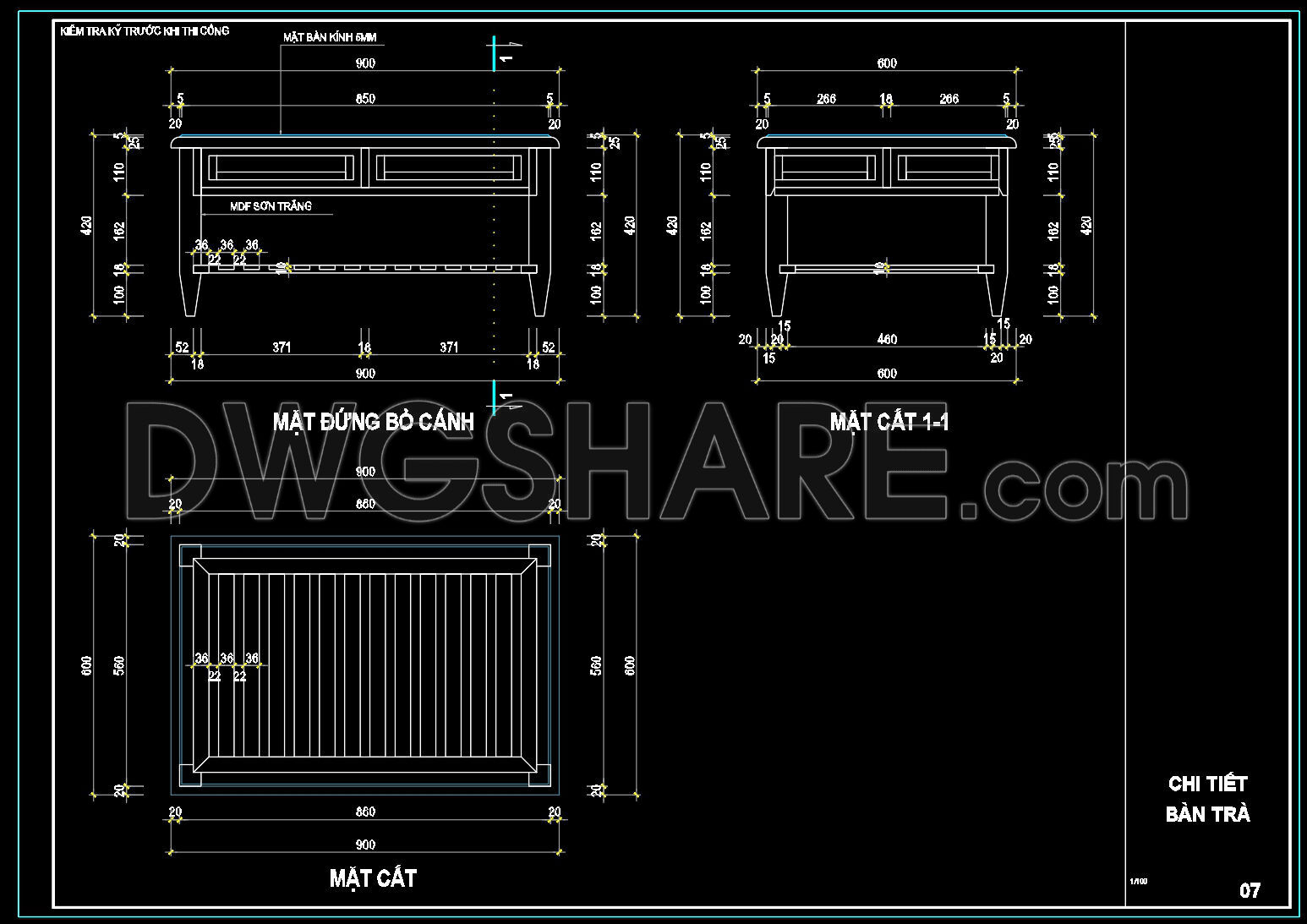 54. Free download of CAD drawings for living room coffee table details (1)