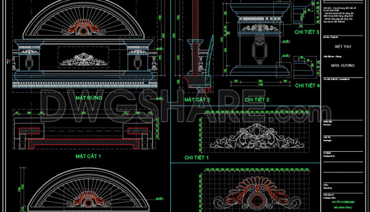 577. Free Download Of Cad Drawings Of European Classical Architectural Details