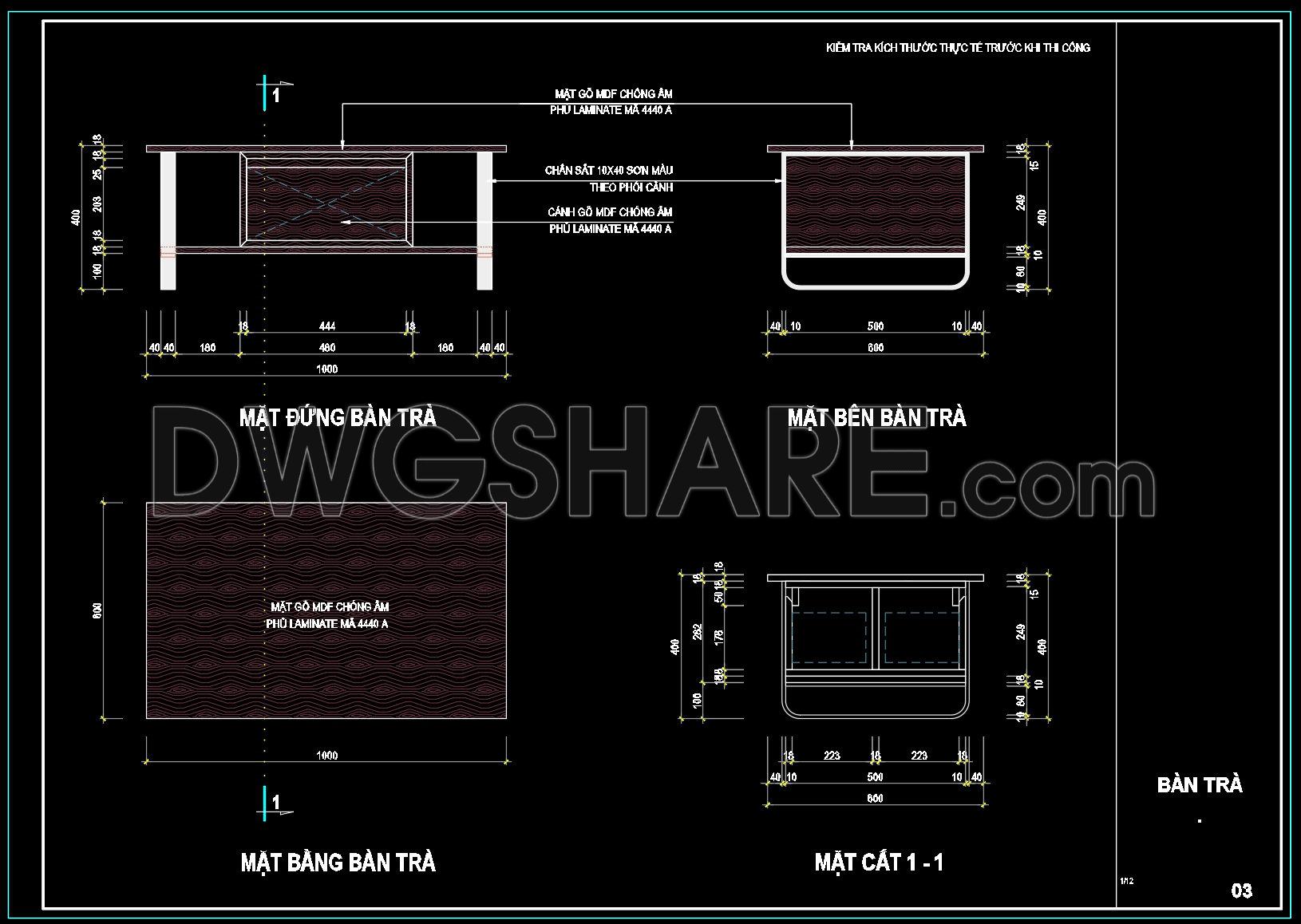 65. Free Access to CAD Detailed Drawings of Living Room Coffee Tables (1)