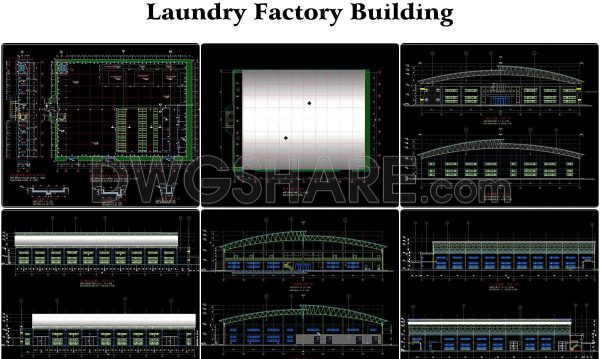65. Free Download Architectural Design Drawings of a Laundry Factory (60m x 90m)