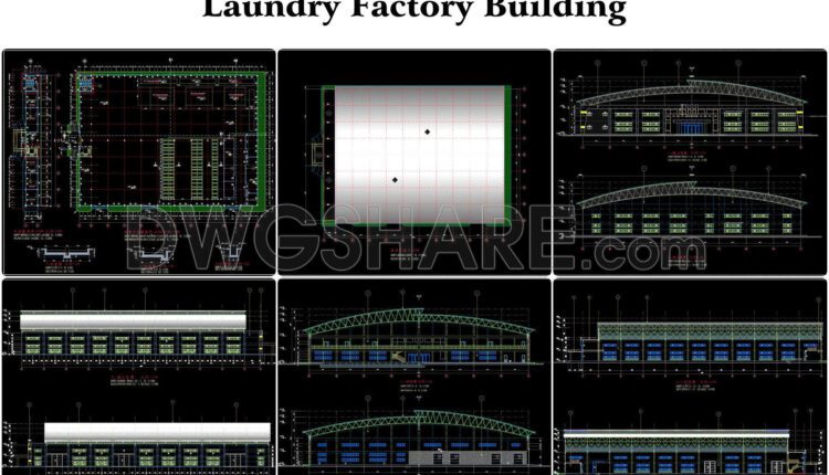 65. Free Download Architectural Design Drawings Of A Laundry Factory (60m X 90m)