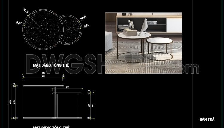 66. Free CAD Coffee Table Detail Drawings for Living Room Use (1)