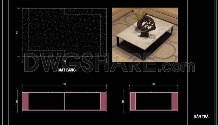 67. Free CAD Coffee Table Detail Drawings for Living Room Use (1)