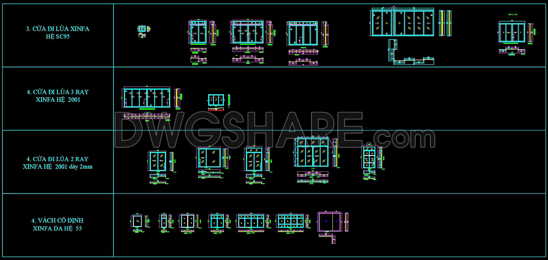 741. Free Detailed CAD Drawings Of Doors, Windows For Download (2)
