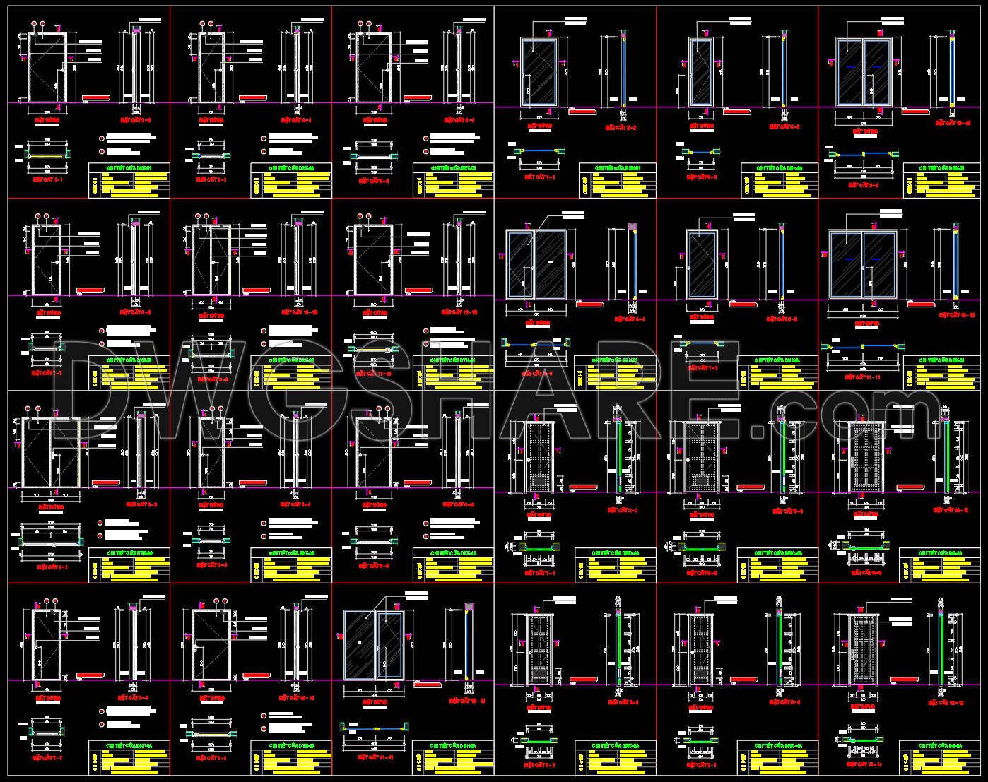 742. Free Detailed CAD Drawings Of Doors, Windows For Download (1)