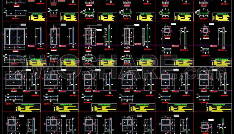 742. Free Detailed CAD Drawings Of Doors, Windows For Download (2 ...